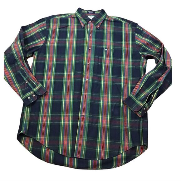 Faconnable Cotton Plaid Button Down Shirt Size large - Picture 1 of 8